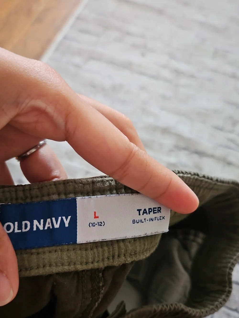 Old Navy Tapered  Buily-in Flex Olive Green Pants